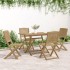Juego de comedor de jardín 5 piezas madera maciza de
