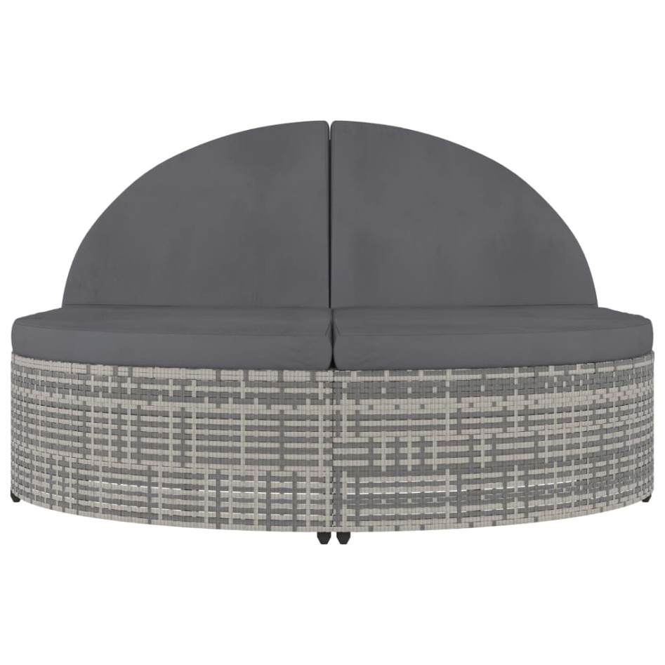 Tumbona para 2 personas con cojines ratán sintético