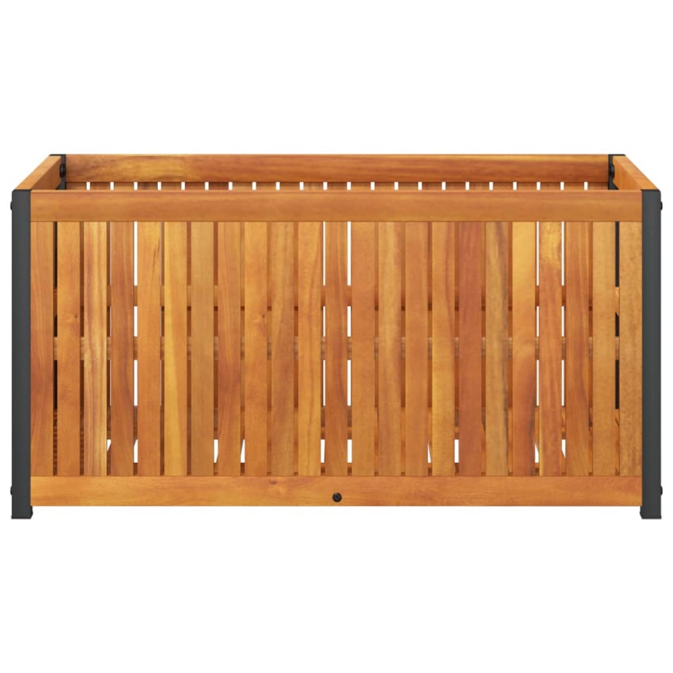 Jardinera de madera maciza de acacia y acero 85x45x44