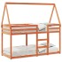 Cama litera con techo madera maciza pino marrón 90x200