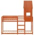 Cama litera con techo madera maciza pino marrón 90x190