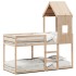 Cama litera con techo madera maciza de pino 80x200