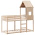 Cama litera con techo madera maciza de pino 80x200