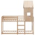 Cama litera con techo madera maciza de pino 80x200
