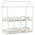 Cama litera con techo madera maciza de pino blanco 90x200