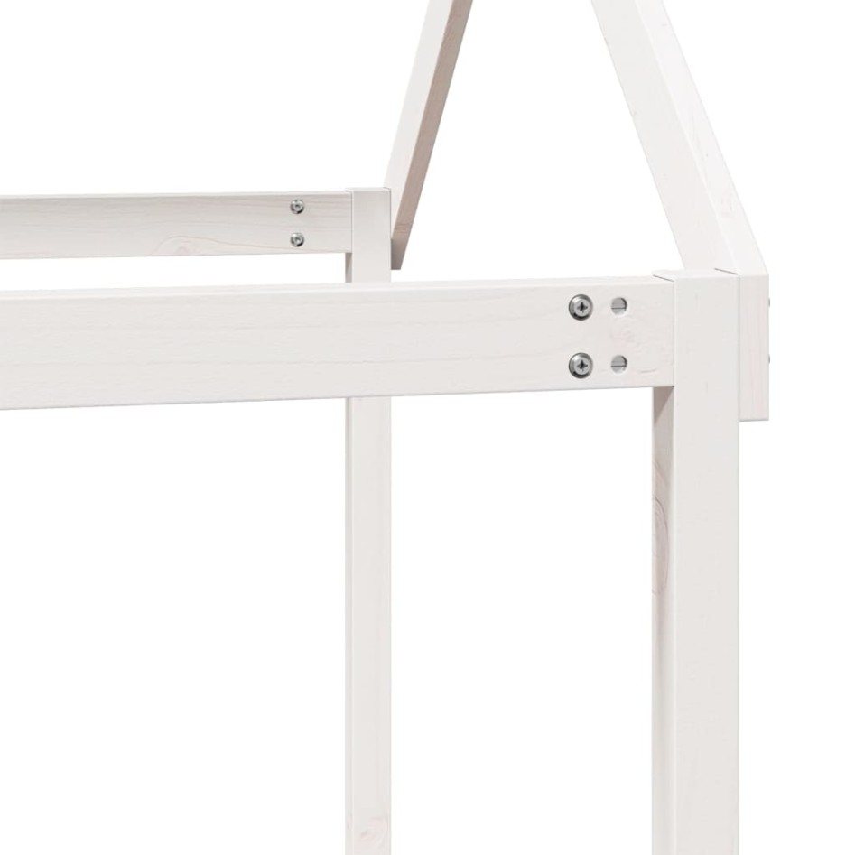 Cama litera con techo madera maciza de pino blanco 90x200