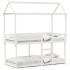 Cama litera con techo madera maciza de pino blanco 90x200