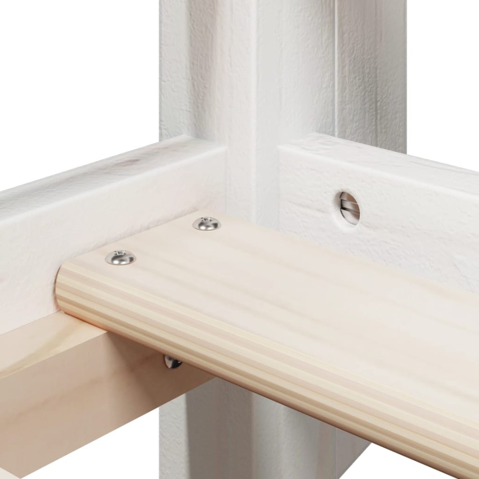 Cama litera con techo madera maciza de pino blanco 90x200