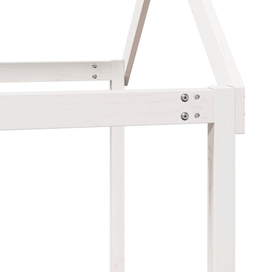 Cama litera con techo madera maciza de pino blanco 90x200