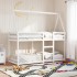 Cama litera con techo madera maciza de pino blanco 75x190