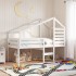 Cama alta con techo madera maciza de pino blanco 80x200