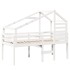 Cama alta con techo madera maciza de pino blanco 80x200