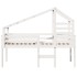 Cama alta con techo madera maciza de pino blanco 80x200