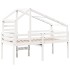 Cama alta con techo madera maciza de pino blanco 80x200