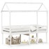 Cama alta con techo madera maciza de pino blanco 80x200