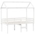 Cama alta con techo madera maciza de pino blanco 80x200