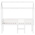 Cama alta con techo madera maciza de pino blanco 80x200