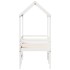 Cama alta con techo madera maciza de pino blanco 80x200