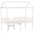 Cama alta con techo madera maciza de pino blanco 80x200