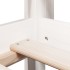 Cama alta con techo madera maciza de pino blanco 80x200