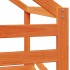 Cama alta con techo madera maciza de pino marrón cera 90x190