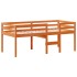 Cama alta con techo madera maciza de pino marrón cera 75x190