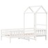 Estructura de cama con techo madera de pino blanco 100x200
