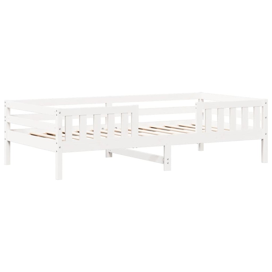 Estructura de cama con techo madera de pino blanco 100x200