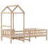 Estructura de cama con techo madera maciza de pino 80x200