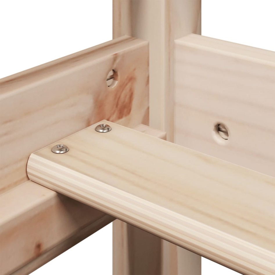 Estructura de cama con techo madera maciza de pino 80x200