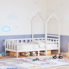 Sofá cama madera maciza de pino blanco 80x200