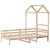 Sofá cama con techo de madera maciza de pino 80x200