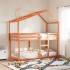 Cama con techo madera maciza pino marrón 90x200