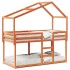 Cama con techo madera maciza pino marrón 90x200
