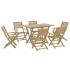 Juego de comedor para jardín 7 piezas madera maciza