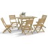 Juego de comedor para jardín 7 piezas madera maciza