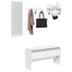 Set de muebles de recibidor 4 pzas madera de ingeniería blanco