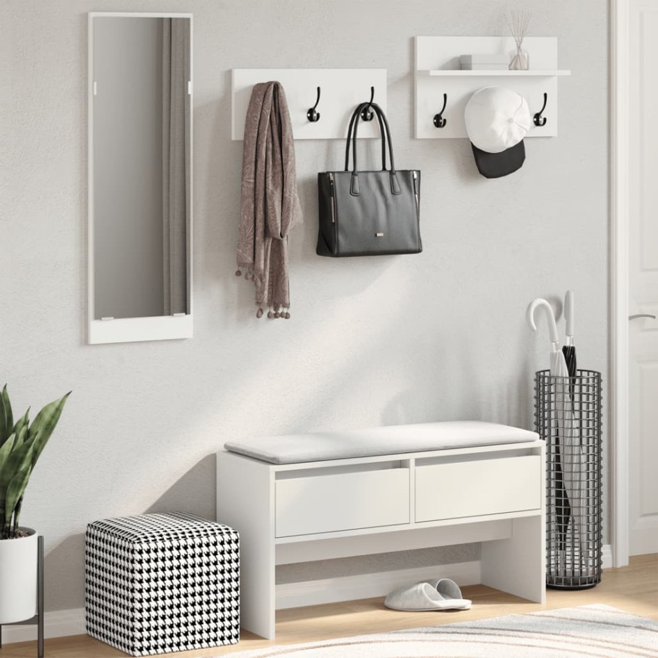 Set de muebles de recibidor 4 pzas madera de ingeniería