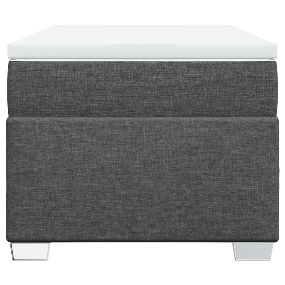 Cama box spring con colchón tela gris oscuro 80x200