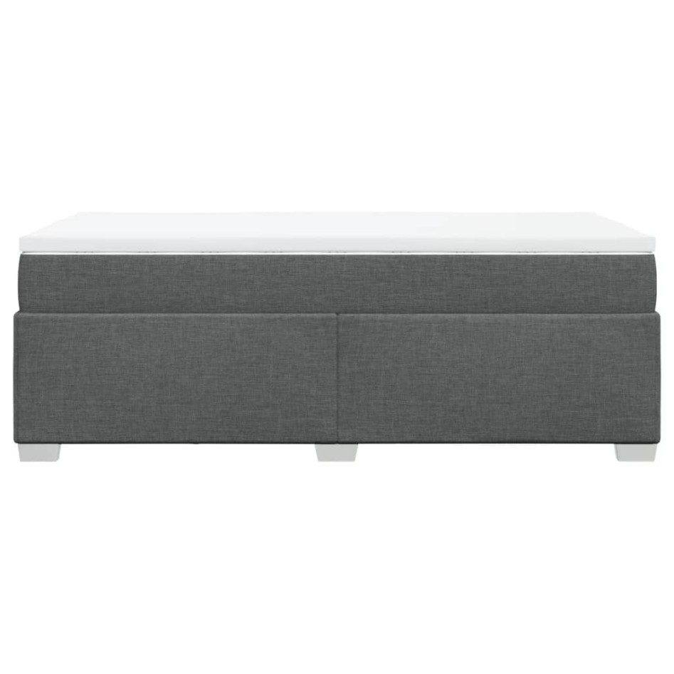 Cama box spring con colchón tela gris oscuro 80x200