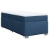 Cama box spring con colchón tela azul 80x200
