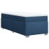 Cama box spring con colchón tela azul 80x200