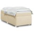Cama box spring con colchón tela color crema 90x200