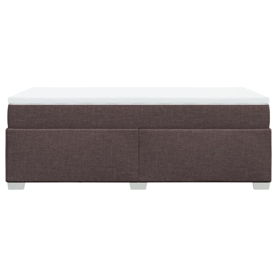 Cama box spring con colchón tela marrón oscuro 90x200