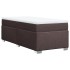 Cama box spring con colchón tela marrón oscuro 90x200