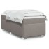 Cama box spring con colchón tela gris taupe 100x200