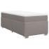 Cama box spring con colchón tela gris taupe 100x200