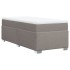 Cama box spring con colchón tela gris taupe 100x200
