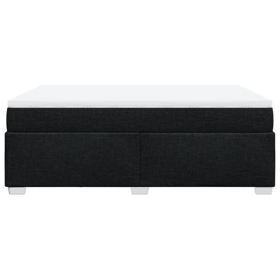 Cama box spring con colchón tela negro 140x190