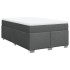 Cama box spring con colchón tela gris oscuro 120x200